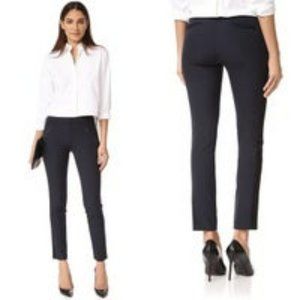 Rebecca Taylor Ava Techy Slim Leg Tuxedo Stripe Black Dress Pants Size 4